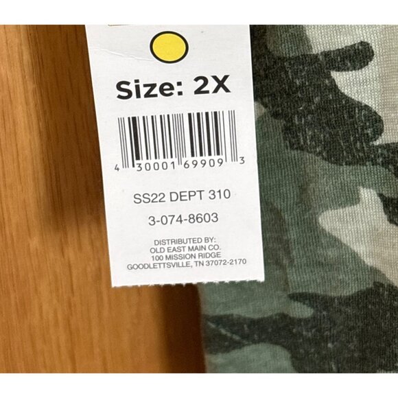 Bobbie Brooks Ladies Camo Lace-Up Neck Top Size 2X Short Sleeve Casual Shirt - Picture 6 of 6